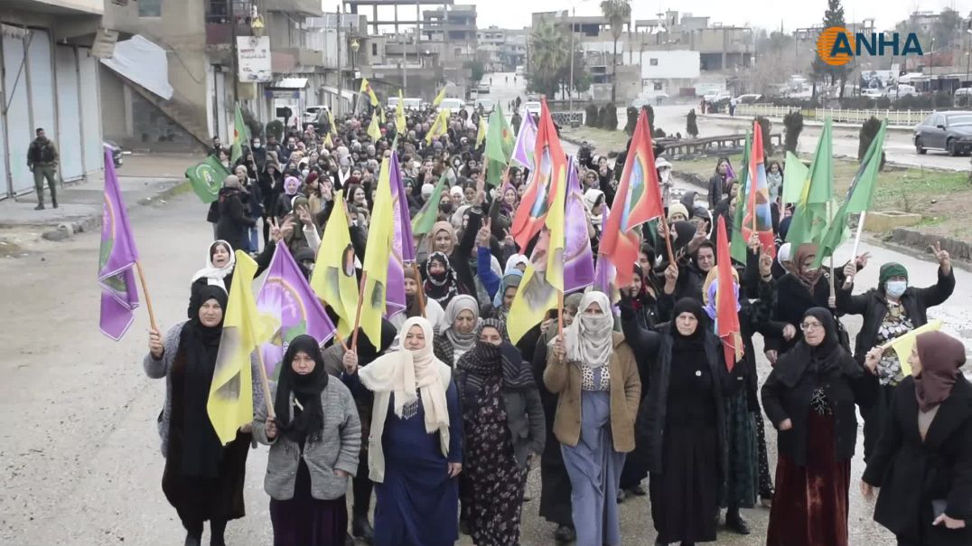 مسيرات منددة بهجمات الاحتلال التركي تعم مدن ونواحي مقاطعة الجزيرة
