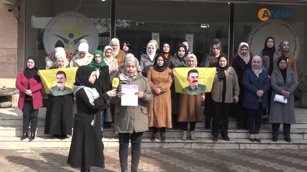 نساء منبج يطالبن بالكشف عن وضع القائد أوجلان وسط موجات الزلازل
