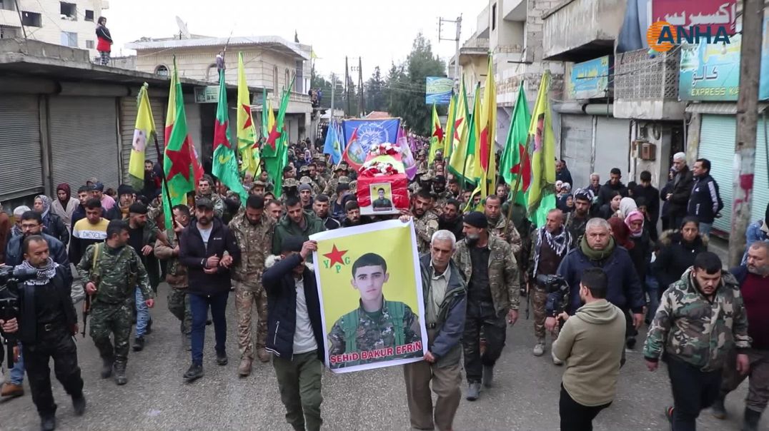 أهالي حلب يستقبلون جثمان مقاتل YPG باكور عفرين