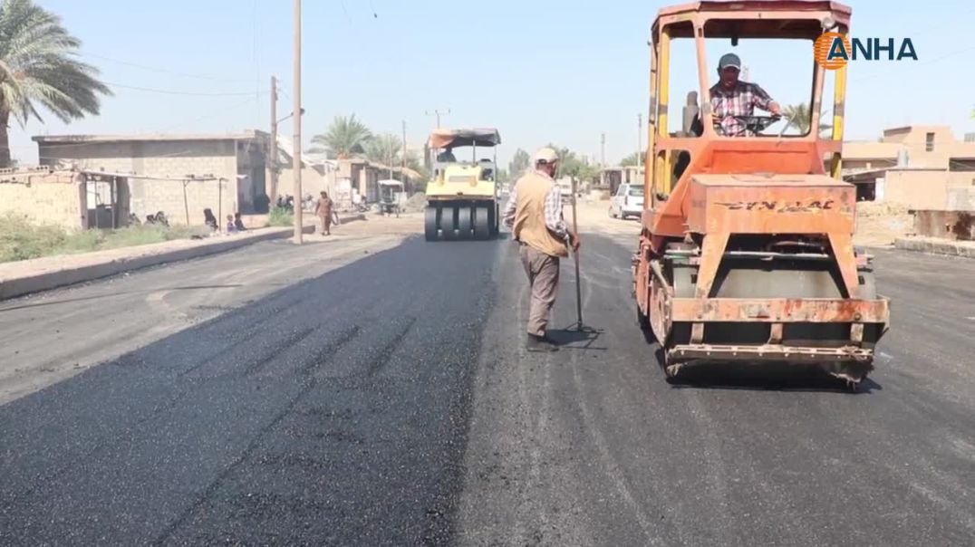 ⁣تأهيل الطريق الواصل بين مدينتي البصيرة والشحيل في دير الزور