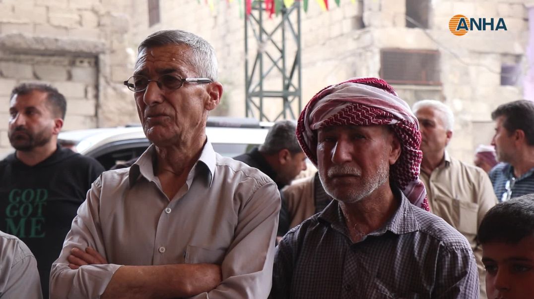 ⁣مراسم غيابية لثلاثة شهداء من قوات سوريا الديمقراطية في حلب