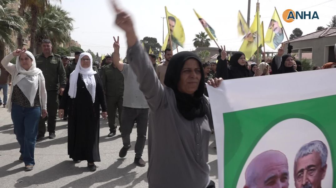 ⁣مسيرة مطالِبة بحرية القائد عبد الله أوجلان الجسدية في الطبقة