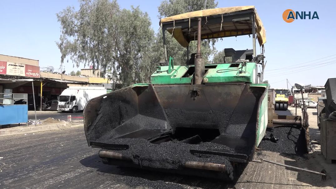 ⁣استمرار أعمال تعبيد الشوارع في مدينة قامشلو