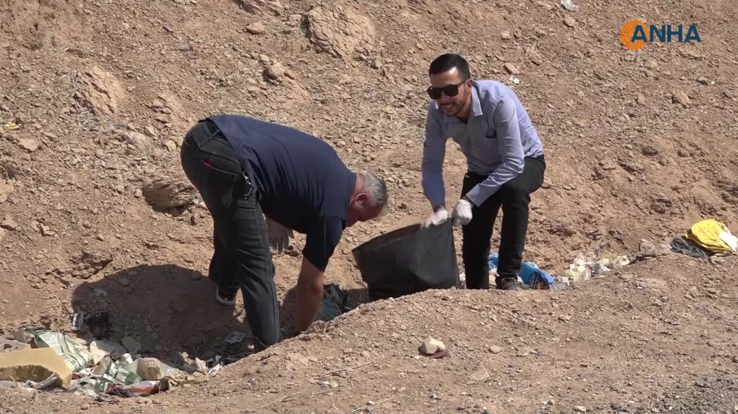 بلدية الشعب في الحسكة تنظف المدخل الجنوبي وتدعو لحملات شعبية مستمرة