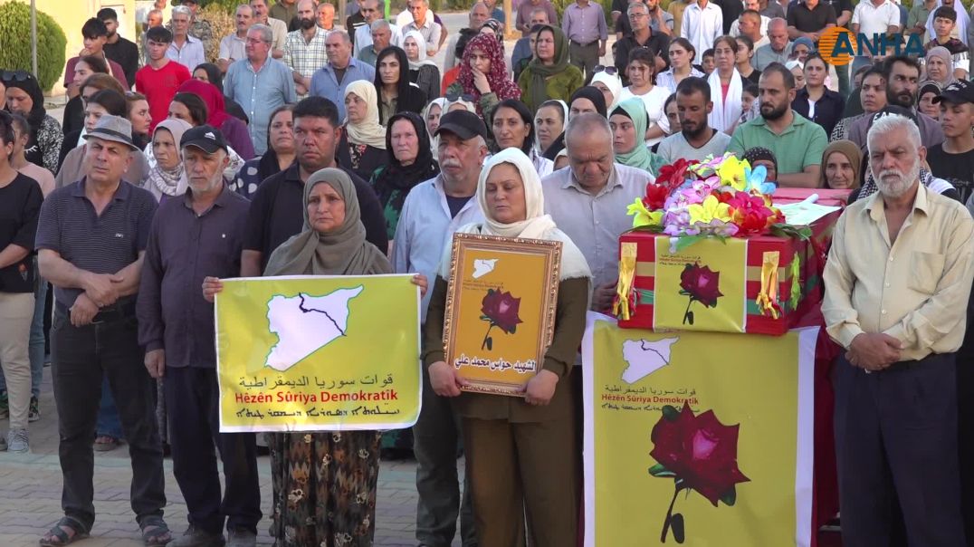 ⁣تشييع جثمان مقاتل من قسد في الحسكة
