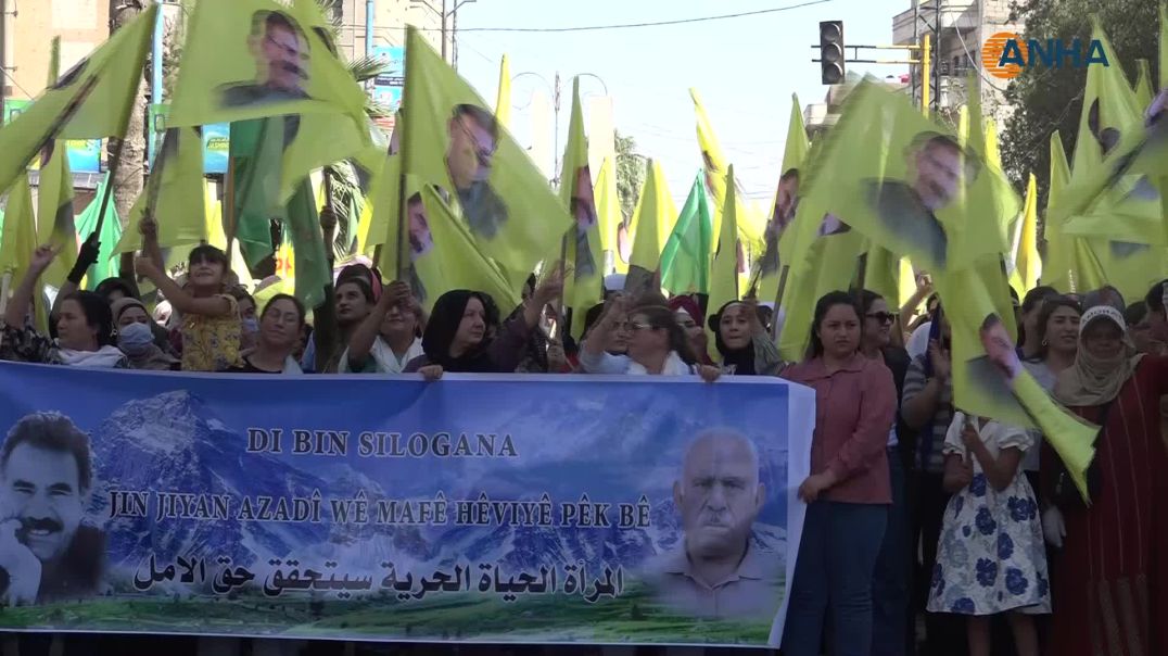 ⁣Jinan bi meşekê daxwaziya azadiya fizîkî ya Rêber Abdullah Ocalan kir