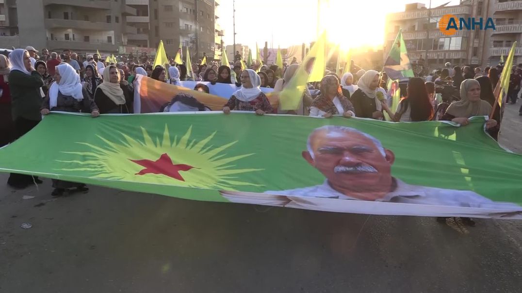 Şêniyên Qamişlo daxwaza azadiya fîzîkî ya  Rêber Apo kir