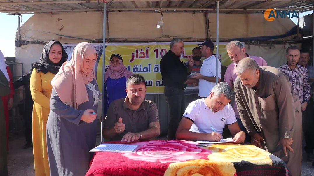 حملة جمع تواقيع في مخيم نوروز للمطالبة بعودة آمنة