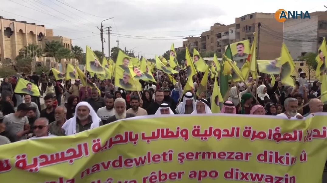 تظاهرات شعبية حاشدة تطالب بحرية القائد عبد الله أوجلان - الطبقة