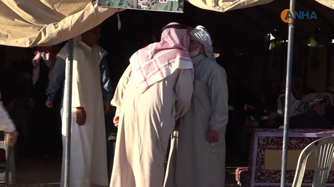 ⁣تقديم واجب العزاء لذوي مقاتل من قسد في تل حميس
