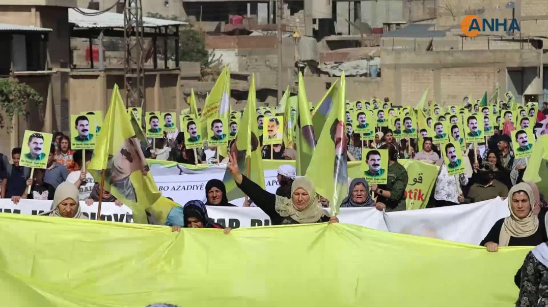 تظاهرات شعبية حاشدة تطالب بحرية القائد عبد الله أوجلان - ديرك