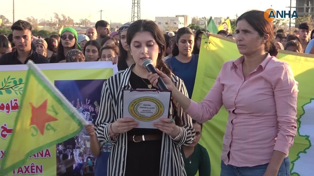 مسيرة حاشدة لمهجري عفرين والشهباء في الطبقة دعماً لمقاومة الشيخ مقصود والأشرفية