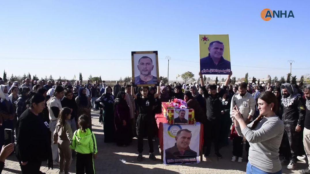 تشييع جثمان شهيد في مدينة تل تمر