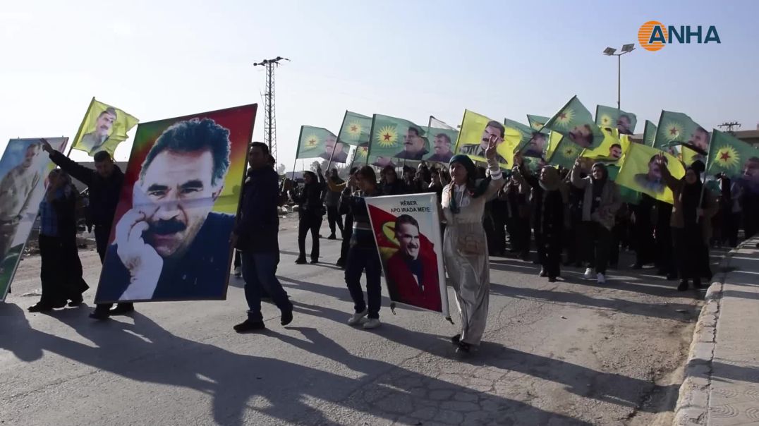 مسيرات شعبية تطالب بالحرية الجسدية للقائد عبد الله أوجلان وحقّه في الأمل-تل تمر-زركان