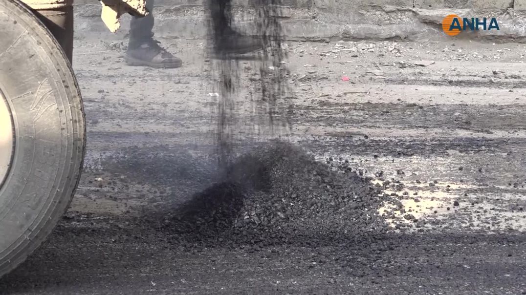 ⁣بدء أعمال تأهيل وتعبيد شارع المفتي في الحسكة