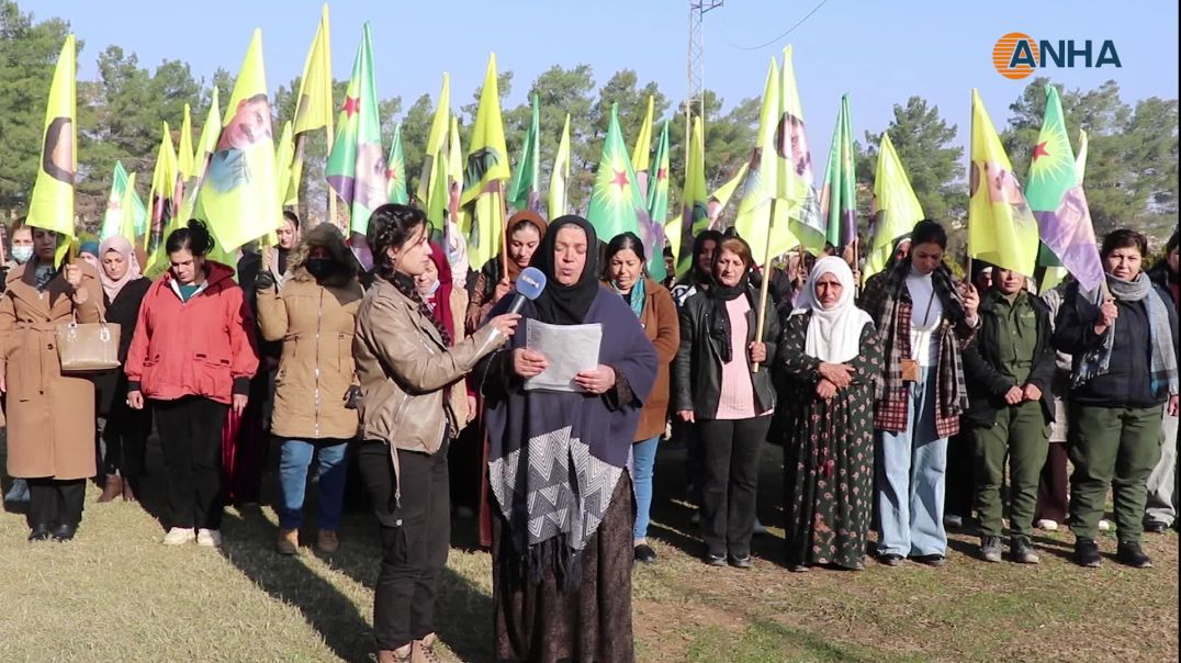 ⁣نساء من تل تمر يطالبن بالحرية الجسدية للقائد عبد الله أوجلان