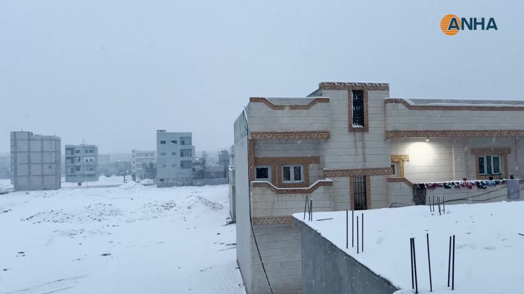 ⁣هطولات ثلجية في معظم مناطق إقليم شمال وشرق وسوريا-كوباني