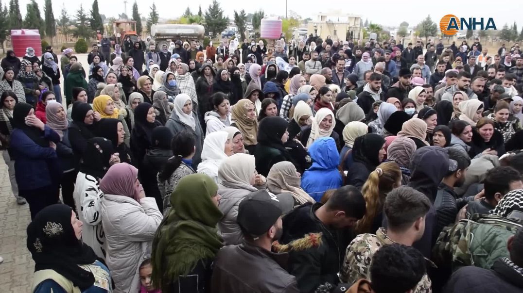 تشييع جثمان مقاتل من قسد في تل تمر