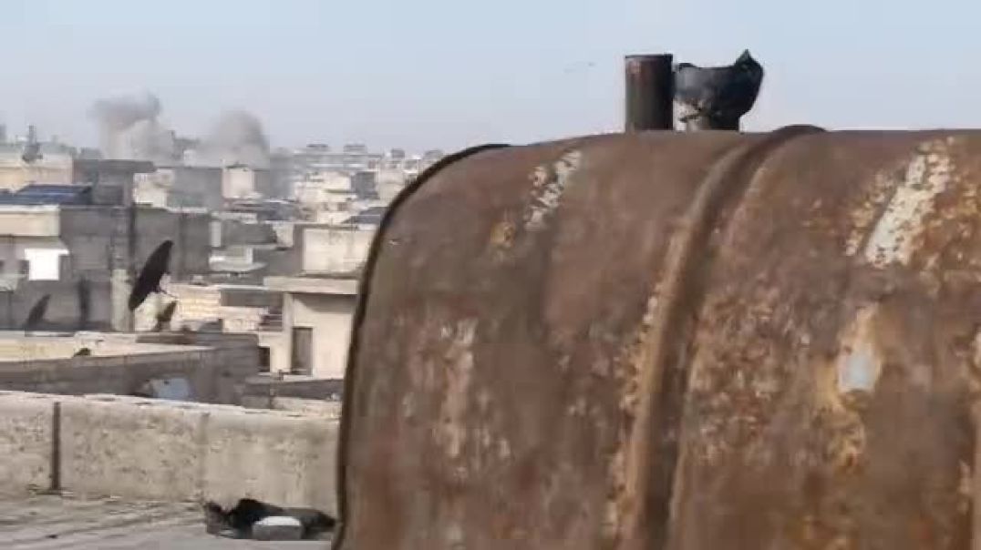 مشاهد مصورة لهجمات قوات الحكومة المؤقتة على حيي الشيخ مقصود والأشرفية