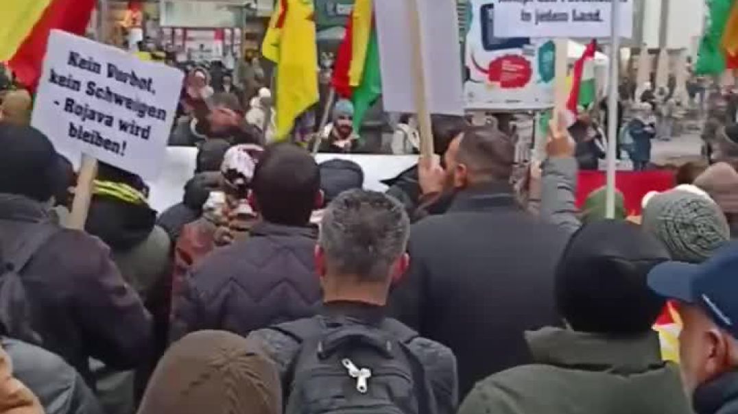 ⁣Li Almanyayê ji bo piştgirîya Rojava bi deh hezaran kes daketin qadan