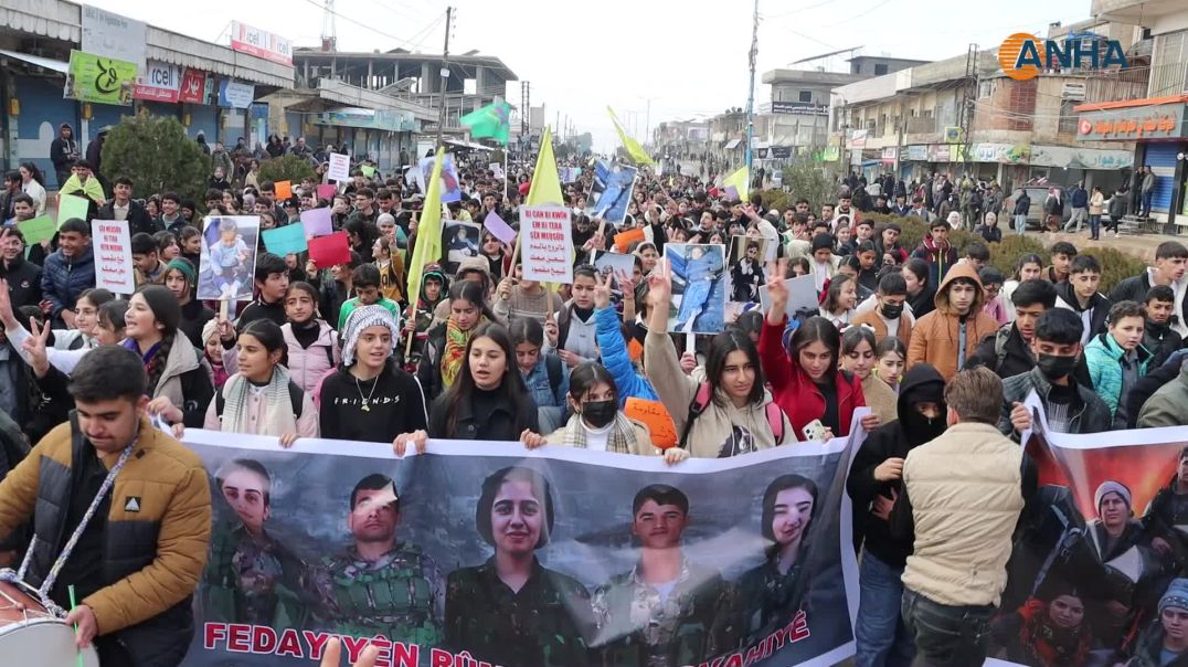 مسيرتان في ديرك وكركي لكي تنديداً بهجمات مرتزقة الحكومة المؤقتة في سوريا-كركي لكي