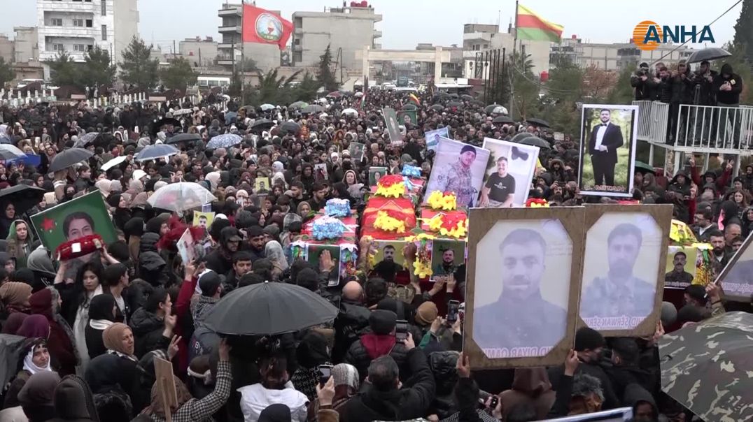 تشييع جثامين كوكبة من الشهداء في قامشلو