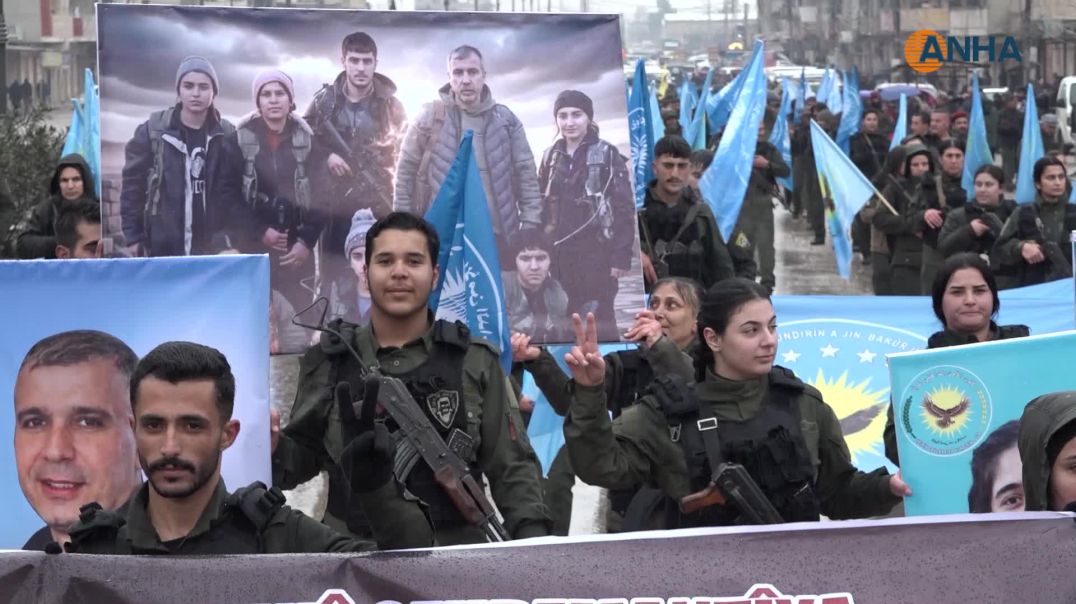 ⁣مسيرات داعمة لقسد ومنددة بالهجمات على شمال وشرق سوريا - قامشلو