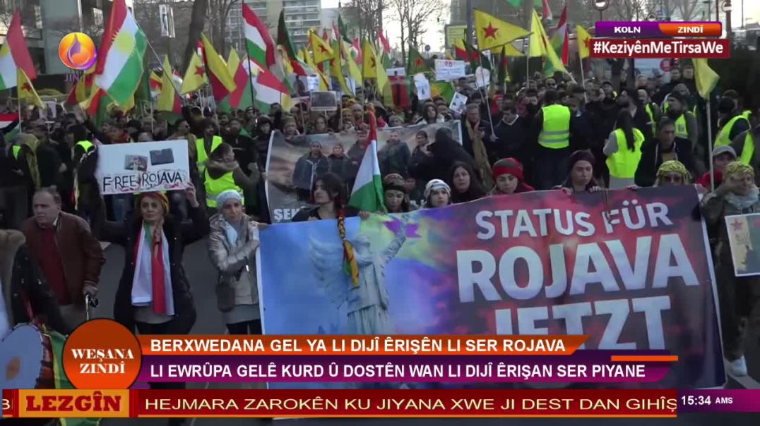 Li Almanyayê ji bo piştgirîya Rojava bi deh hezaran kes daketin qadan