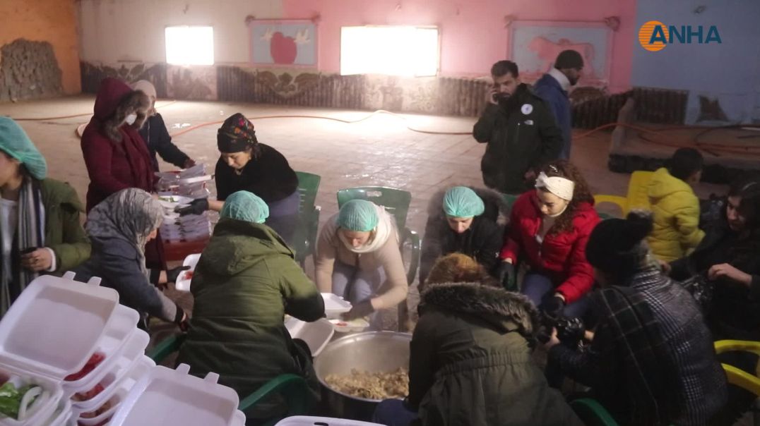 استمرار توزيع المساعدات على المهجرين في عامودا