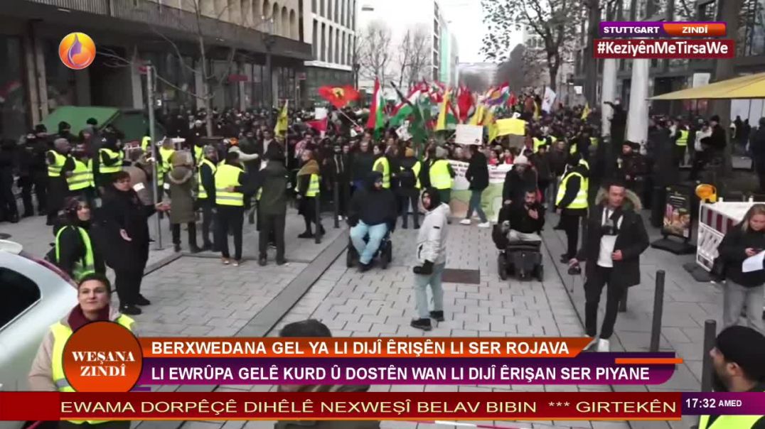 ⁣Li Almanyayê ji bo piştgirîya Rojava bi deh hezaran kes daketin qadan