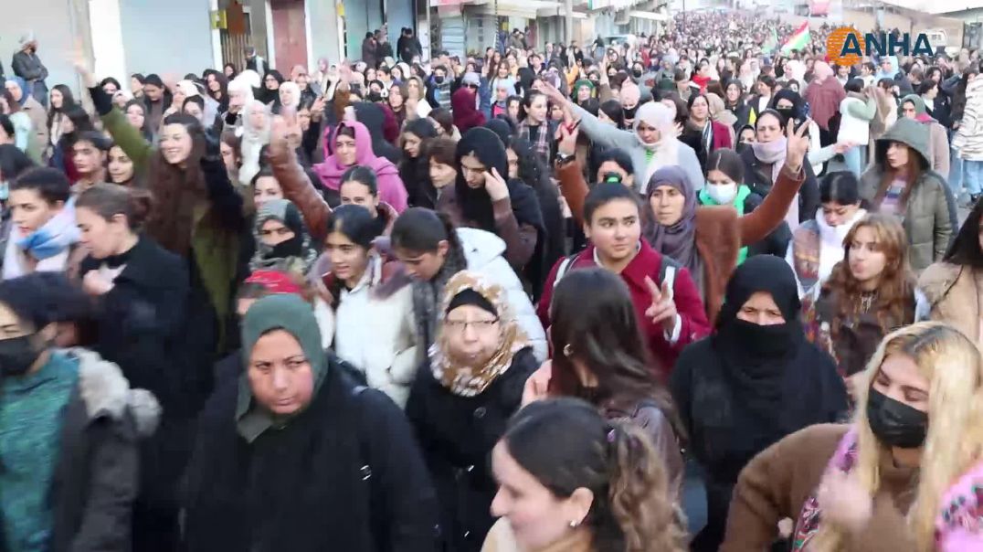 مسيرتان في ديرك وكركي لكي تنديداً بهجمات مرتزقة الحكومة المؤقتة في سوريا-ديرك