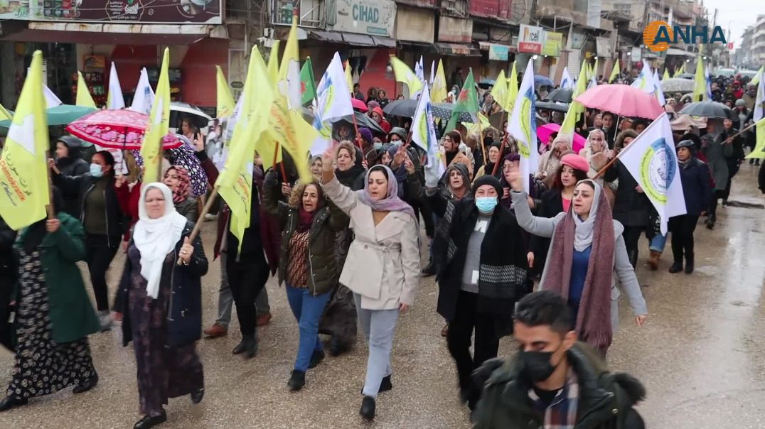 ⁣مسيرات داعمة لقسد ومنددة بالهجمات على شمال وشرق سوريا - تربه سبيه