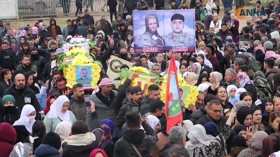 ⁣تشييع جثامين 5 شهداء إلى مثواهم الأخير في ديرك