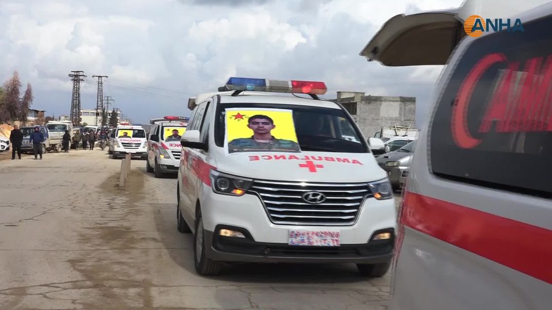 ⁣تشييع 5 شهداء ومراسم غيابية لـ 7 آخرين في كوباني