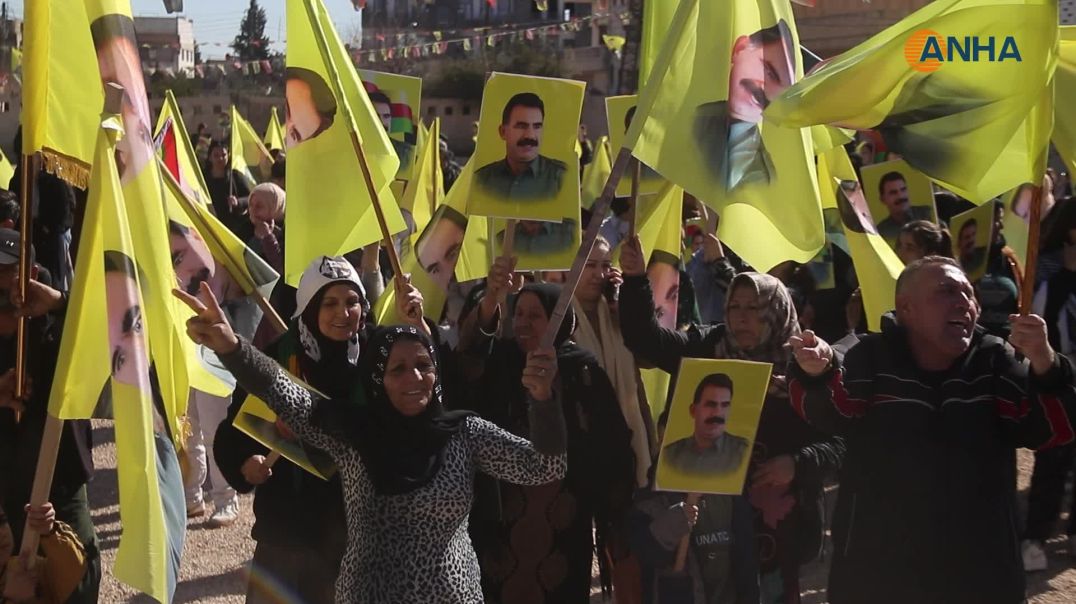 ⁣الآلاف في ست مدن يطالبون بالحرية الجسدية للقائد وبحلّ عادل للقضية الكردية-عامودة