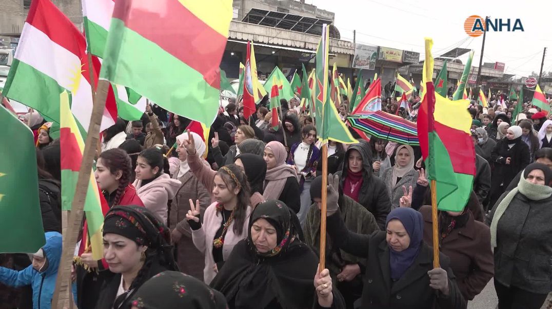 ⁣أهالي ديرك وكركي لكي يؤكدون تمسكهم بخيار الصمود خلال مسيرتين-كركي لكي