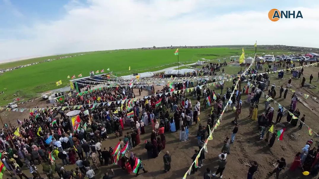 بدء فعاليات نوروز في روج آفا بإيقاد شعلة نوروز وقراءة رسالة القائد -تربسبية