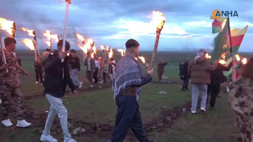 شعلة نوروز تتوهج في روج آفا عشية يوم 21 آذار - جل اغا