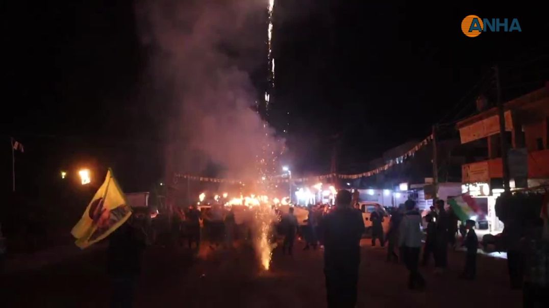 شعلة نوروز تتوهج في روج آفا عشية يوم 21 آذار - كركي لكي