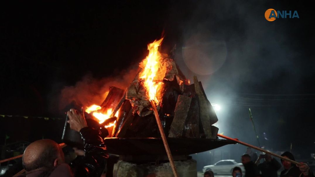 ⁣على الرغم من الأمطار الغزيرة إيقاد شعلة نوروز في قامشلو