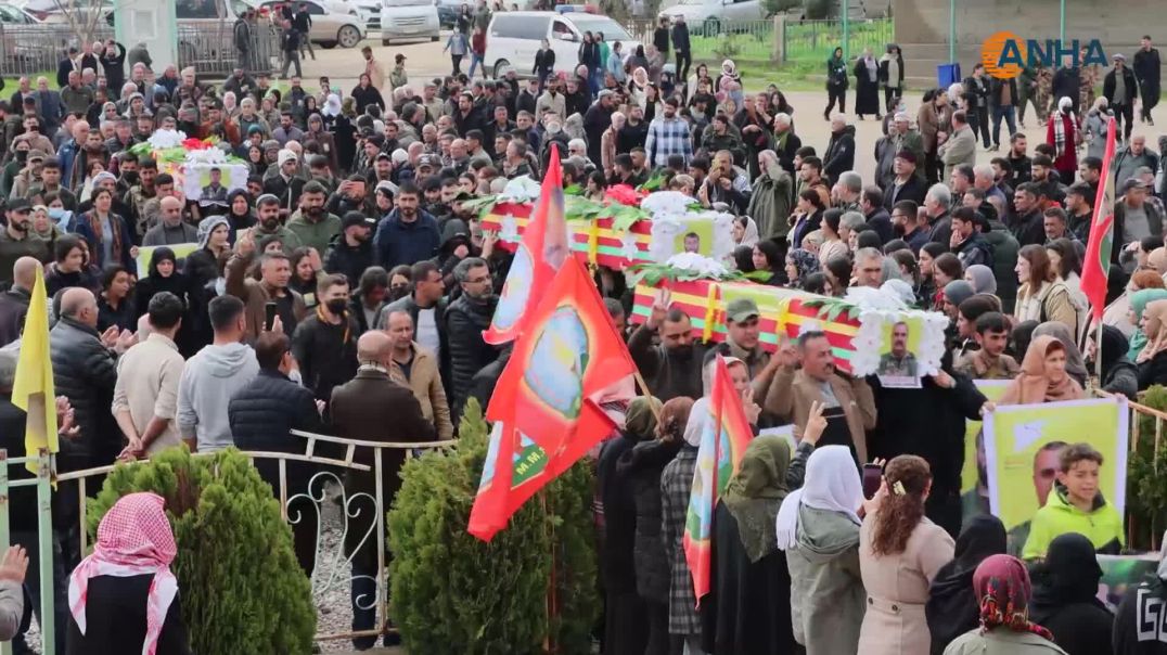 تشييع جثامين ثلاثة شهداء من قسد في ديرك 