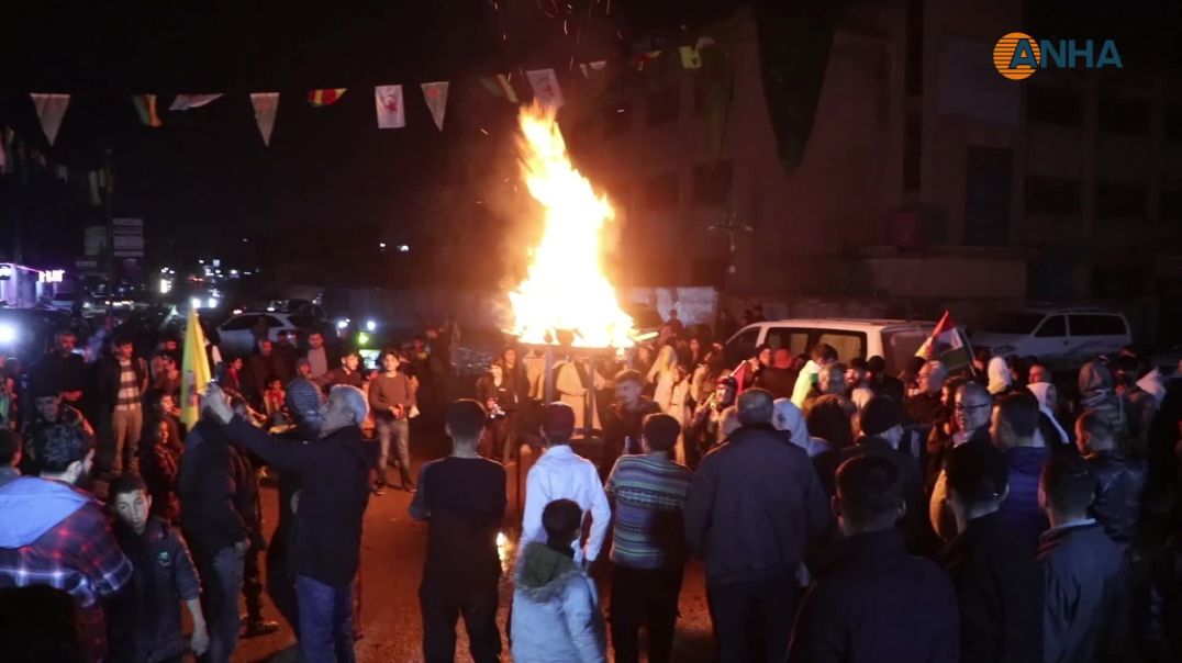 أهالي جل آغا وتربه سبيه والحسكة يوقدون شعلة نوروز