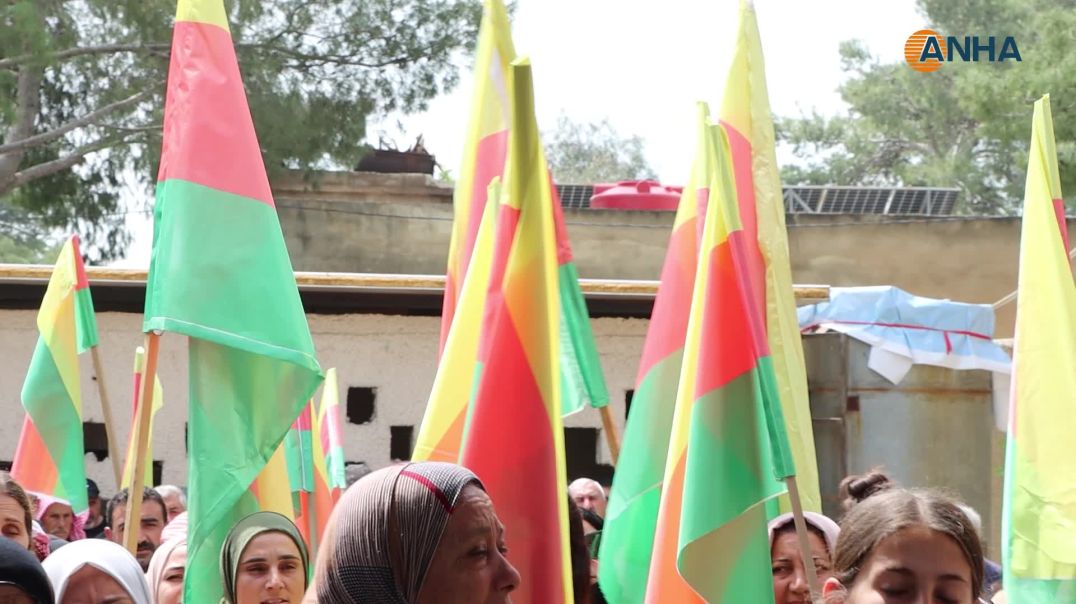 ⁣إدانة شعبية في قامشلو وتربه سبيه لرفع السلاح على العلم الكردي - تربه سبيه