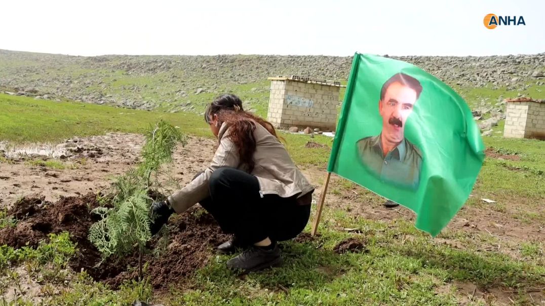 غرس أشجار ومعرض كتاب بمناسبة ميلاد القائد عبد الله أوجلان-كركي لكي