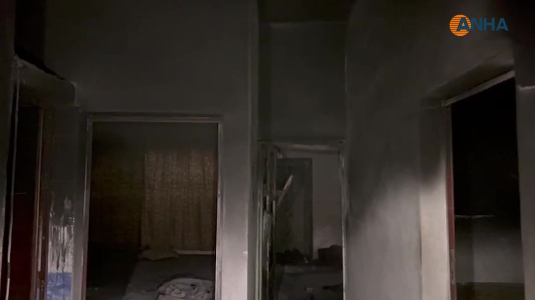 ⁣احتراق منزل في مدينة كوباني نتيجة ماس كهربائي