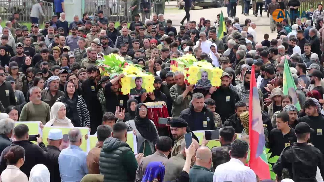 تشييع جثماني شهيدين إلى مزار الشهيد خبات ديرك