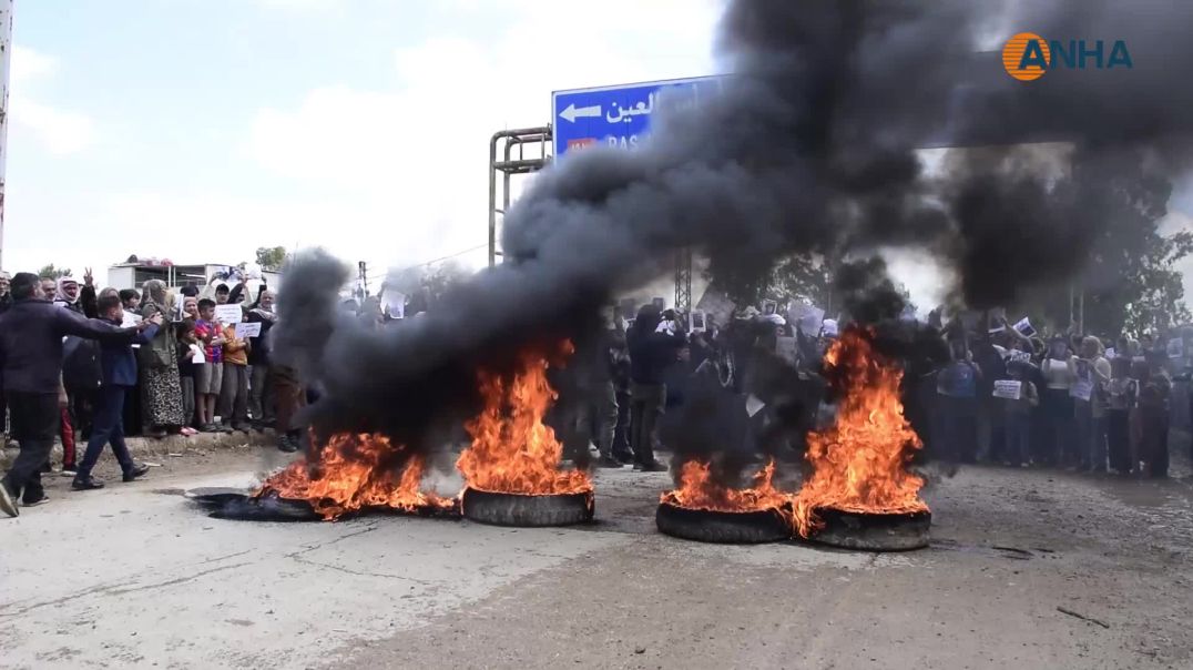 احتجاجات في تل تمر وقطع طريق M4 للمطالبة بالإفراج عن الأسرى