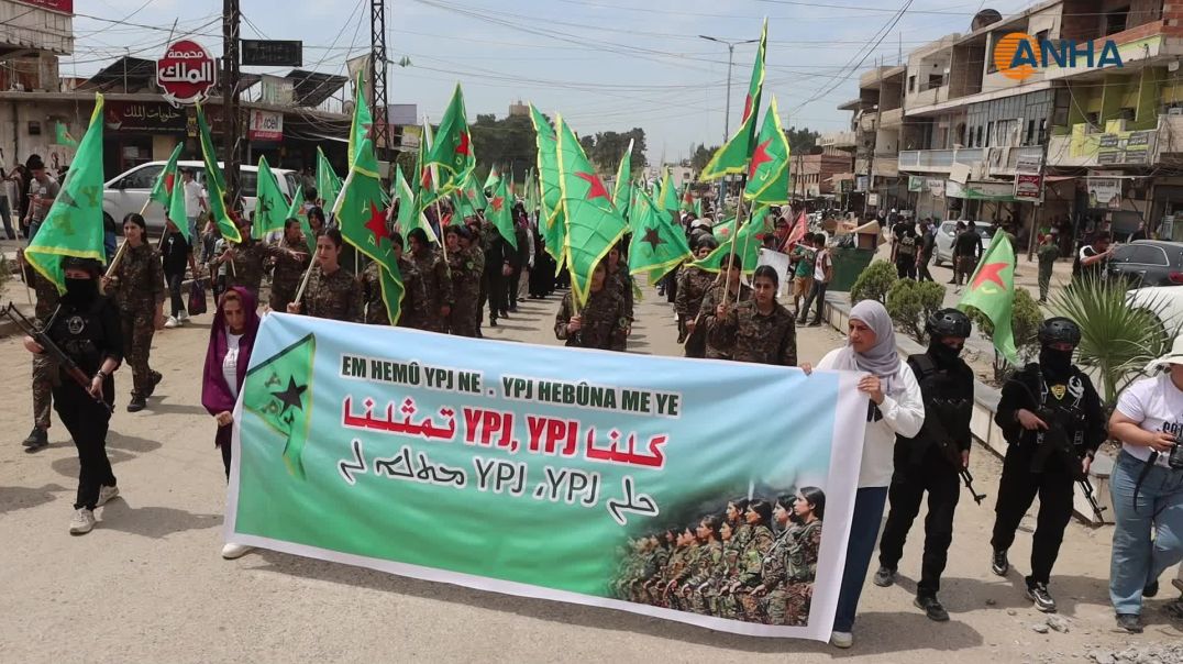 ⁣مسيرتان في كركي لكي وعامودا دعماً لـ YPJ وتطالبان بتمثيلها ضمن وزارة الدفاع