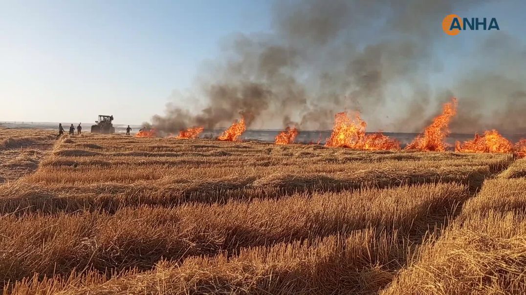 اندلاع حريق واسع في قرية جنوب تل تمر