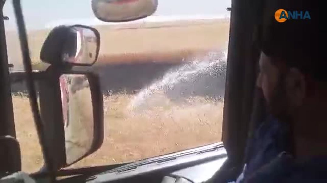 إخماد حريق في محصول قمح شمال جل آغا